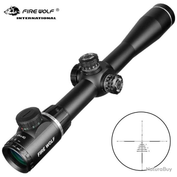 Fire Wolf - tactique de chasse 6-24X40, vue rglable, croix rouge et verte LIVRAISON GRATUITE !!!