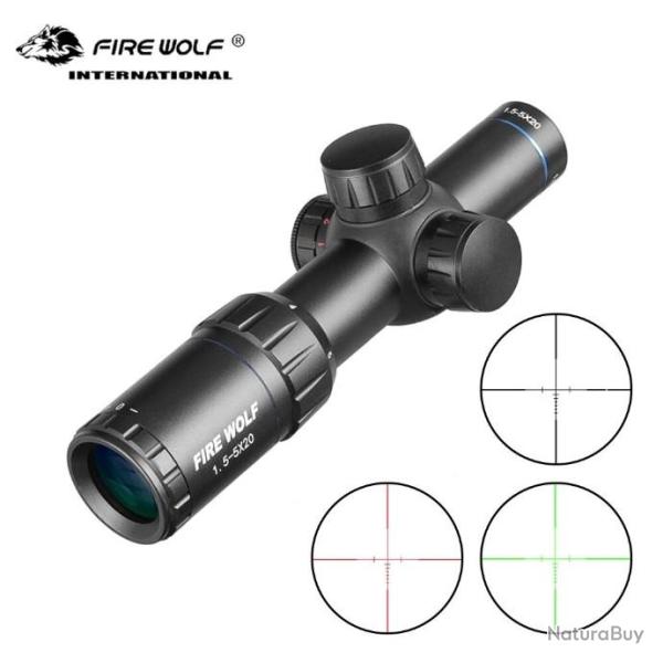 Fire Wolf - lunette de vise HD 1.5-5x20, miroir de poche clair  LIVRAISON GRATUITE !!!