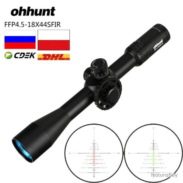 Ohhunt - lunette de vise tactique en verre grav, rticule rouge, LIVRAISON GRATUITE !!!