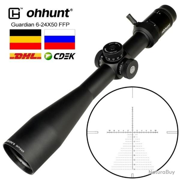 Ohhunt Guardian 6-24X50 FFP, lunette de tir en verre grav rticule latral ,LIVRAISON GRATUITE!!!