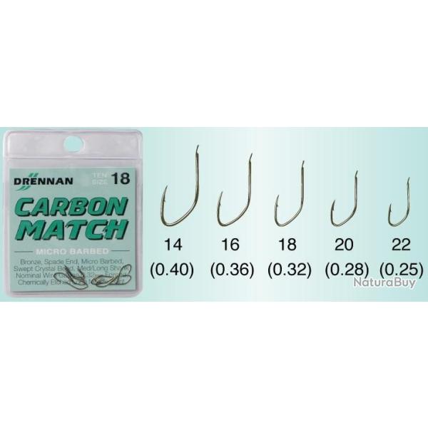 HAMECONS NON MONTES CARBON MATCH BOITE DE 25 NPC Taille 16