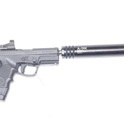 pistolet Steyr  M9 ssilencieux atec et point rouge buris calibre 9x19  9para