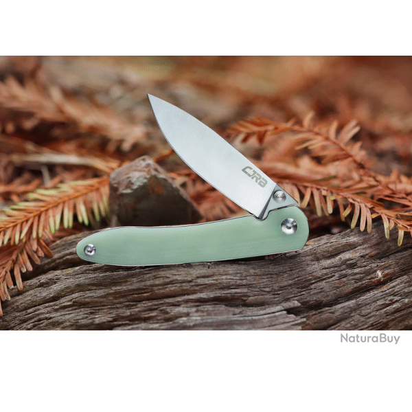 J1917NTG Couteau CJRB Ria Jade Lame Acier 12C27 Blade Manche Green G10 IKBS Linerlock Clip