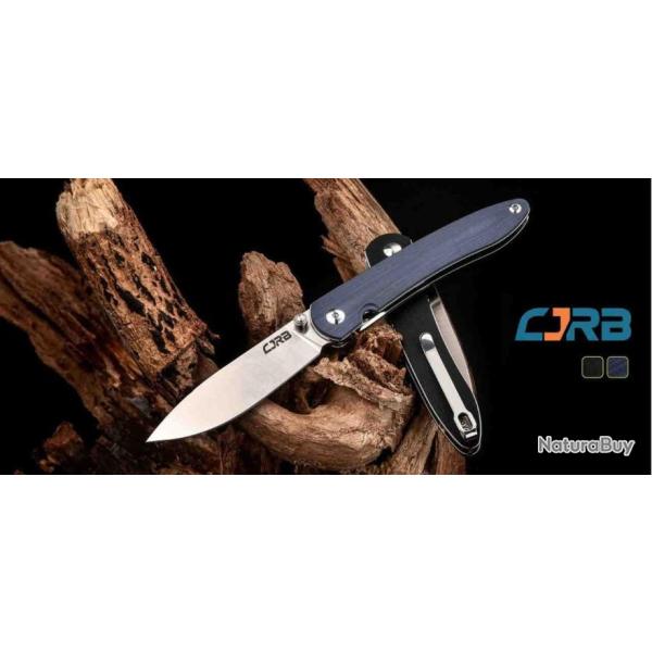 J1917GYC Couteau CJRB Ria Blue-Gray Lame Acier 12C27 Blade Manche G10 IKBS Clip
