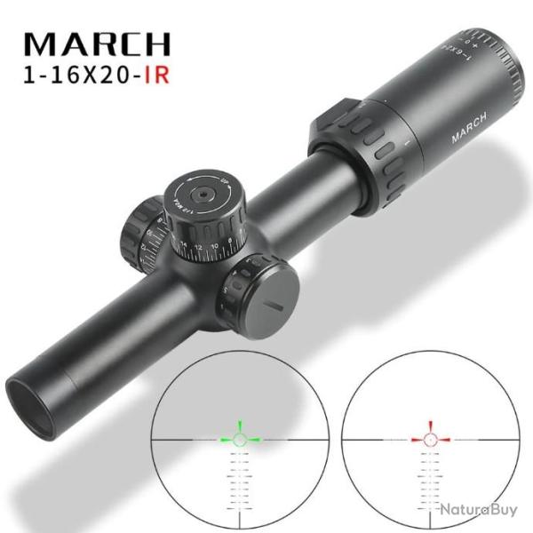 March 1-6X24 IR lunette de chasse verre Compact grav rticule  LIVRAISON GRATUITE !!!