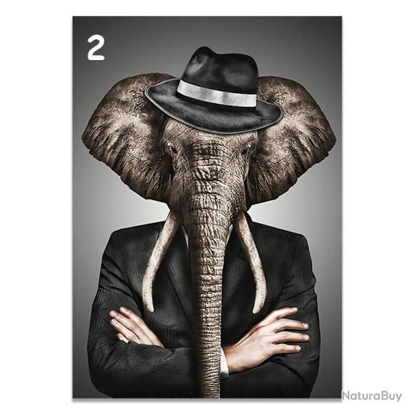 Tableau Peinture Impression sur Toile Animal Abstrait, Modele: 2, Taille: 60x90cm