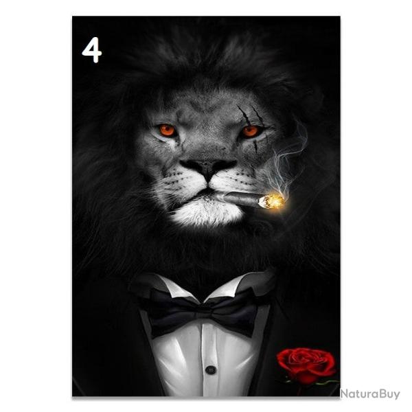 Tableau Peinture Impression sur Toile Animal Abstrait, Modele: 4, Taille: 60x90cm