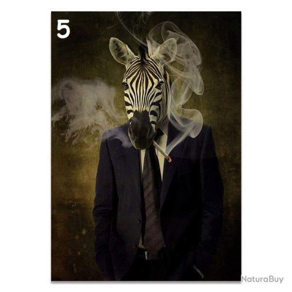 Tableau Peinture Impression sur Toile Animal Abstrait, Modele: 5, Taille: 60x90cm