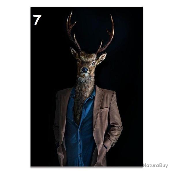 Tableau Peinture Impression sur Toile Animal Abstrait, Modele: 7, Taille: 60x90cm