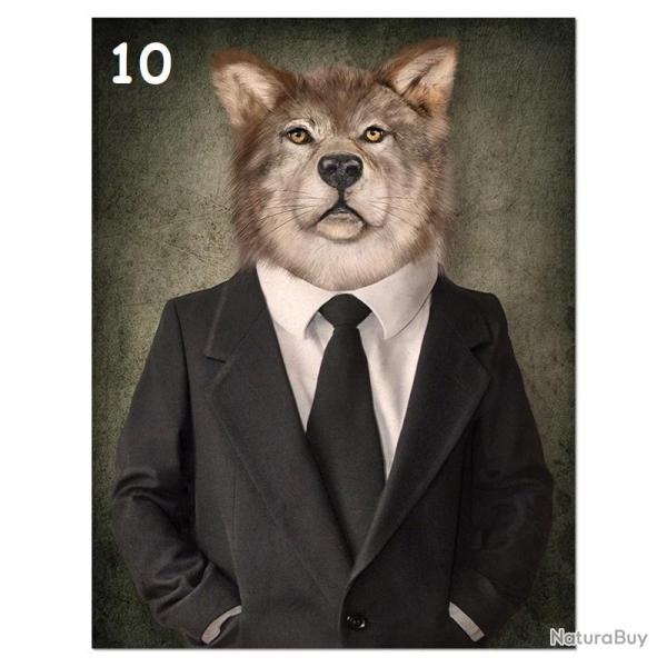 Tableau Peinture Impression sur Toile Animal Abstrait, Modele: 10, Taille: 60x90cm