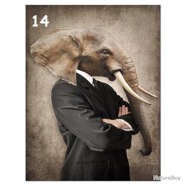 Tableau Peinture Impression sur Toile Animal Abstrait, Modele: 14, Taille: 60x90cm