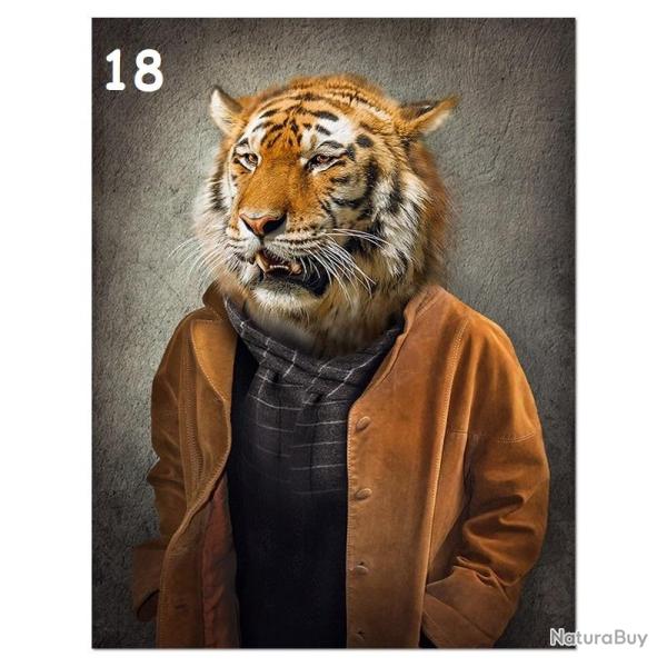 Tableau Peinture Impression sur Toile Animal Abstrait, Modele: 18, Taille: 60x90cm