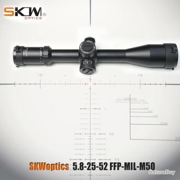 objectif de chasse, rticule robuste, arme  longue porte, 5.8-25x 52ffp LIVRAISON GRATUITE !!!