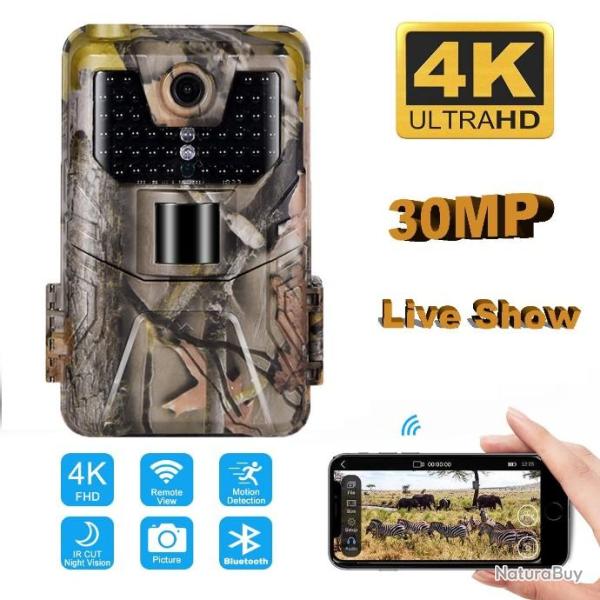 Camra de chasse Broadca, vido en direct 4K, 30mp,contrle application WIFI LIVRAISON GRATUITE !!!