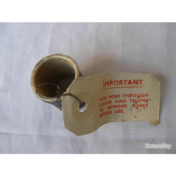 WW2 ANGLETERRE BOBINE DE FIL M�TAL PI�GEAGE ANGLAIS NEUVE AVEC �TIQUETTE MATERIEL S.O.E. O.S.S LOT 2