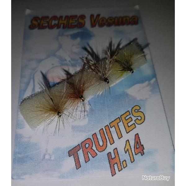 MOUCHE S/BLISTER 4 SECHES TRUITE