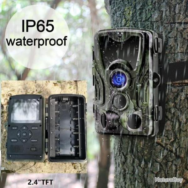 Camra 2.4 pouces TFT HC801A, 16mp 1080P tanche IP65, capteur PIR,LIVRAISON GRATUITE !!!!