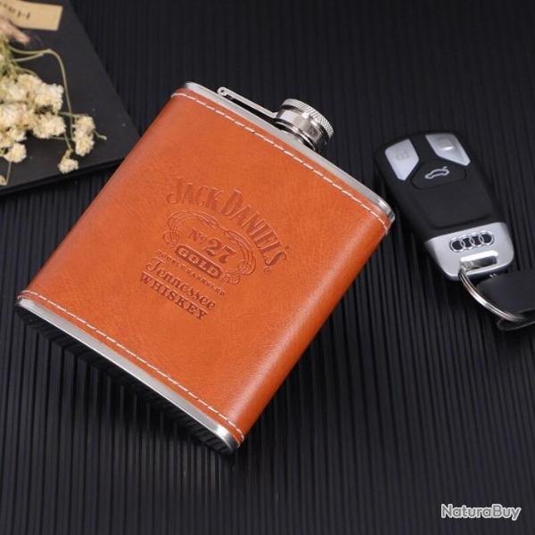 Flasque en acier inoxydable - 215 ml - Marron - LIVRAISON GRATUITE