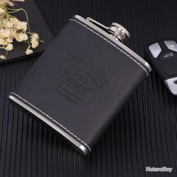 Flasque en acier inoxydable - 215 ml - Noir - LIVRAISON GRATUITE