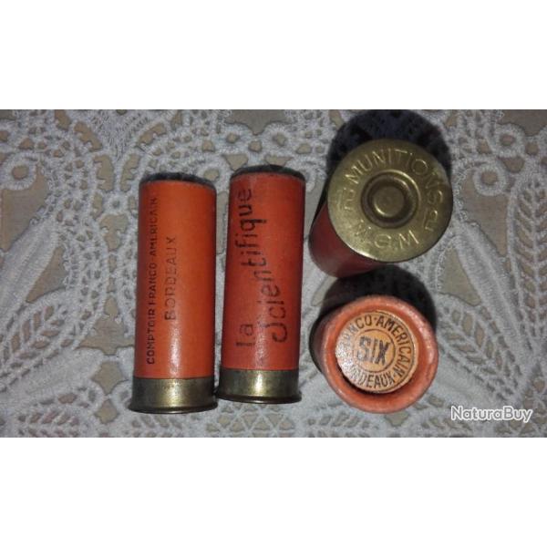 Tr�s ancienne  cartouche de collection douille carton (COMPTOIR FRANCO-AMERICAIN) version 1