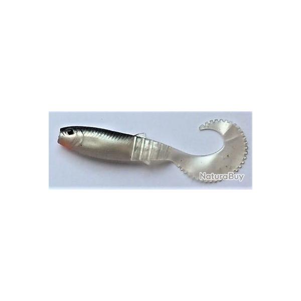 Leurre souple poisson virgule - 10 cm - 4.7 gr - argent