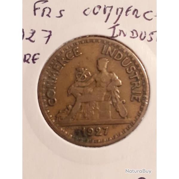 Tr�s rare 2 francs chambre de commerce et d industrie 1927 en tb