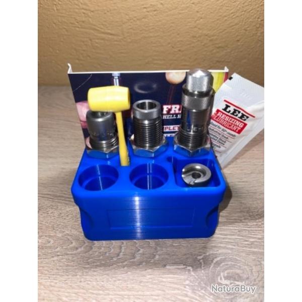 Support de rangement bleu pour jeux d'outils de divers marques rcbs, lee, lyman, hornady etc..