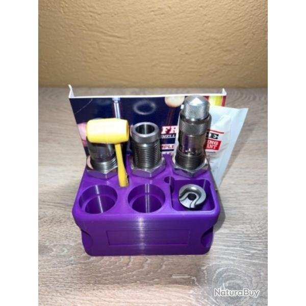 Support de rangement violet pour jeux d'outils de divers marques rcbs, lee, lyman, hornady etc..