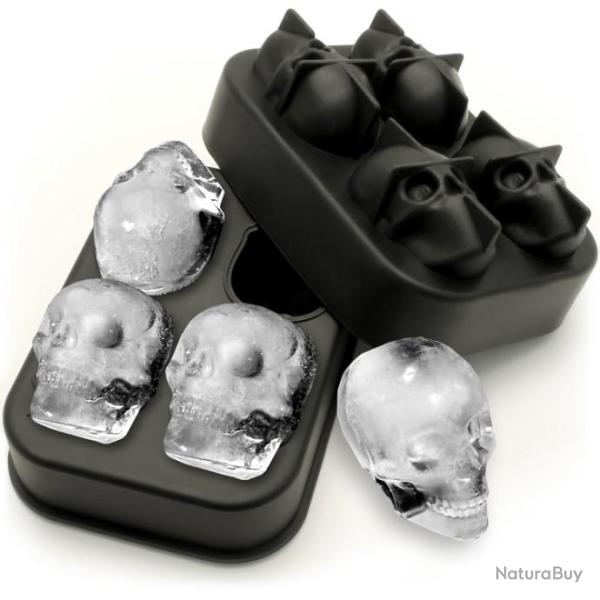 Moule Bac � Gla�ons Silicone en forme de Crane Skull