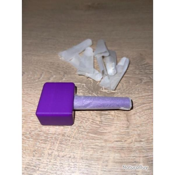 Mandrin violet  pour confectionner les �tuis en papier combustible des armes � percussion en 44