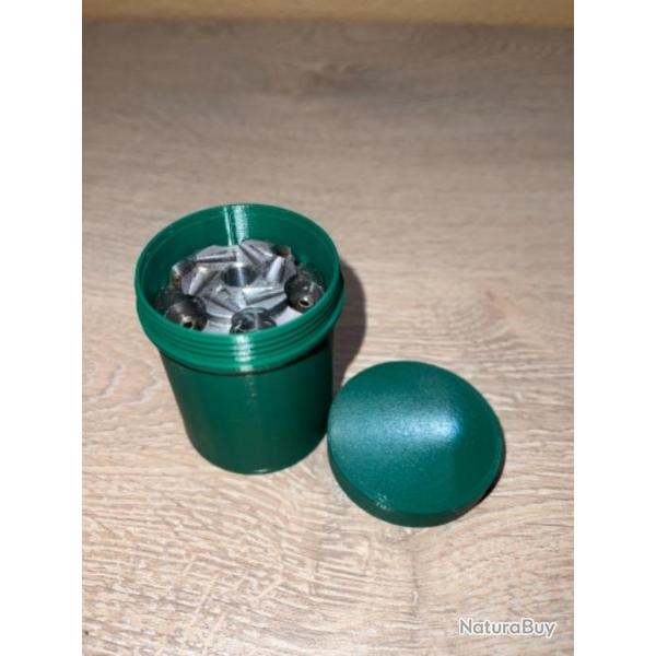 Boite verte fonc�  pour barillet remington 1858 calibre 44 poudre noire ( fermeture � vis )