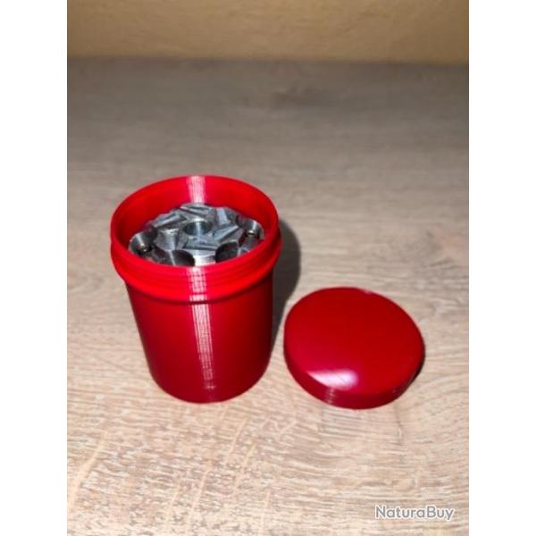 Boite rouge pour barillet remington 1858 calibre 36 poudre noire ( fermeture � vis )