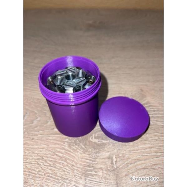 Boite violette pour barillet remington 1858 calibre 36 poudre noire ( fermeture � vis )