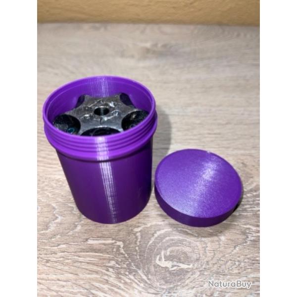 Boite violette pour barillet Roger et Spencer calibre 44 poudre noire ( fermeture � vis )