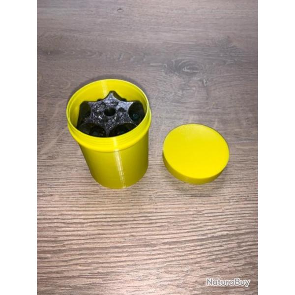 Boite jaune pour barillet Roger et Spencer calibre 44 poudre noire ( fermeture � vis )