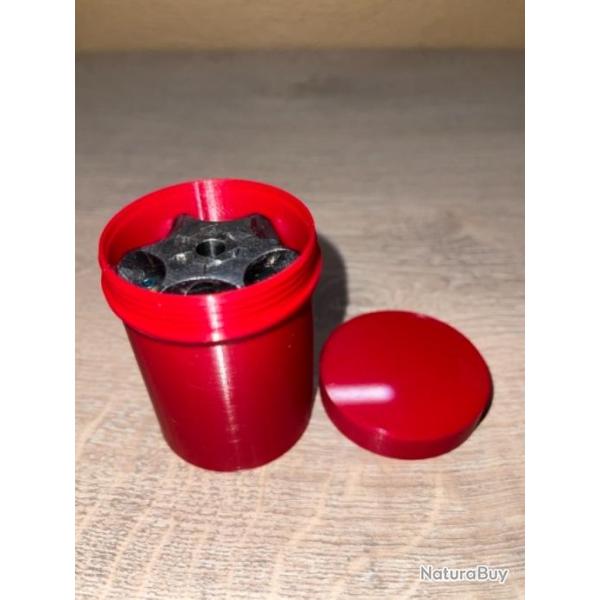 Boite rouge pour barillet ruger old army calibre 44 poudre noire ( fermeture  vis )