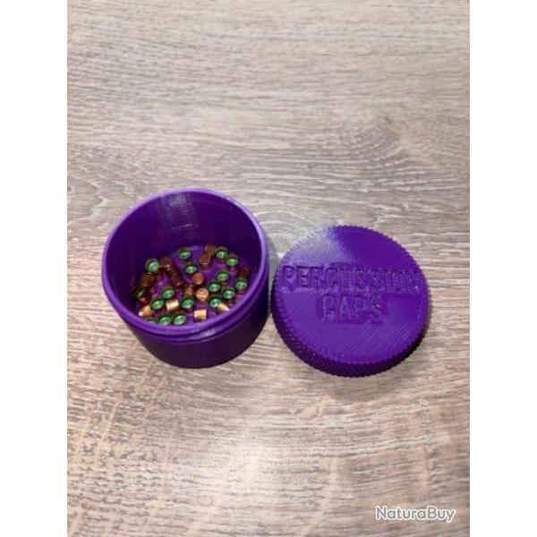 Boite avec fermeture � visser violette pour ranger les amorces des armes � poudre noire 1075 et 209