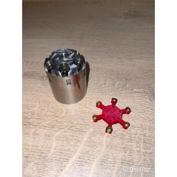Etoile porte amorces rouge pour revolver et pistolet � percussion poudre noire