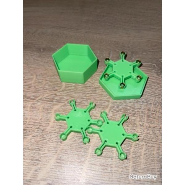 3 �toiles porte amorces verte clair pour revolver et pistolet � percussion poudre noire + boite