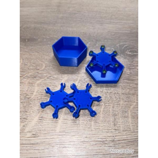 3 �toiles porte amorces bleu pour revolver et pistolet � percussion poudre noire + boite offerte