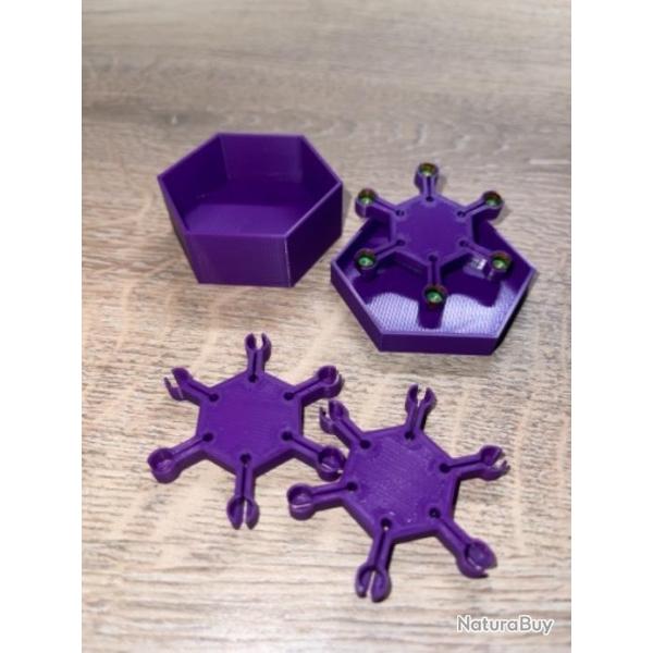 3 �toiles porte amorces violette pour revolver et pistolet � percussion poudre noire + boite