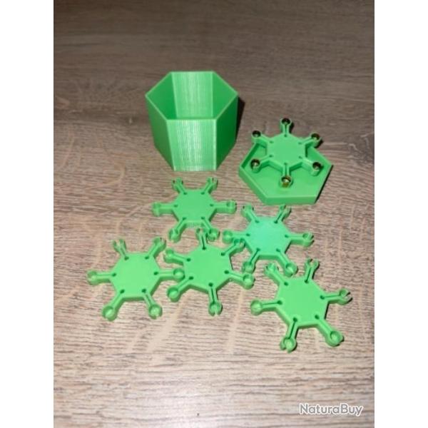 6 �toiles porte amorces verte clair pour revolver et pistolet � percussion poudre noire + boite