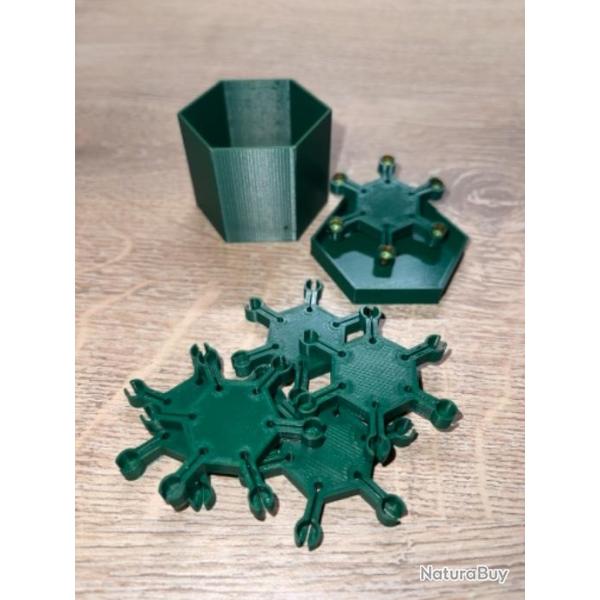 6 �toiles porte amorces verte fonc� pour revolver et pistolet � percussion poudre noire + boite