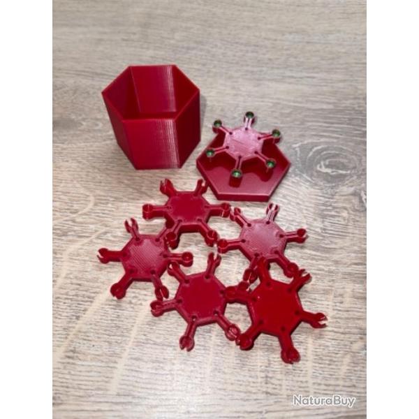 6 �toiles porte amorces rouge pour revolver et pistolet � percussion poudre noire + boite offerte