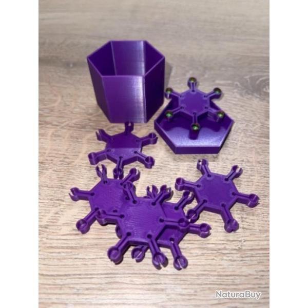 6 �toiles porte amorces violette pour revolver et pistolet � percussion poudre noire + boite