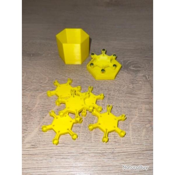 6 �toiles porte amorces jaune pour revolver et pistolet � percussion poudre noire + boite offerte