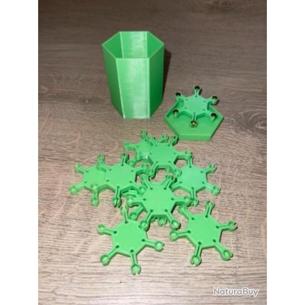 10 �toiles porte amorces verte clair pour revolver et pistolet � percussion poudre noire + boite