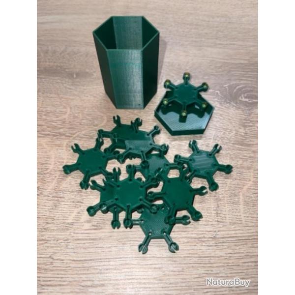 10 �toiles porte amorces verte fonc� pour revolver et pistolet � percussion poudre noire + boite