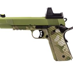 R&eacute;plique GBB 1911 MEU Raven gaz Camo / green 1,0J + point rouge BDS