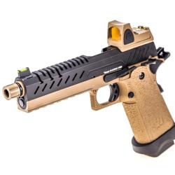 R&eacute;plique GBB gaz Hi-Capa 5.1 Tan / Noir 1,0J + point rouge BDS